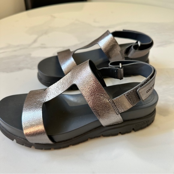 Cole Haan Zero Grand Silver/Anthracite Sandal Size 8.5 - Picture 3 of 4